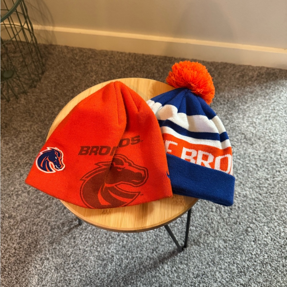 Boise State University Broncos Beanie Set - Orange and Blue